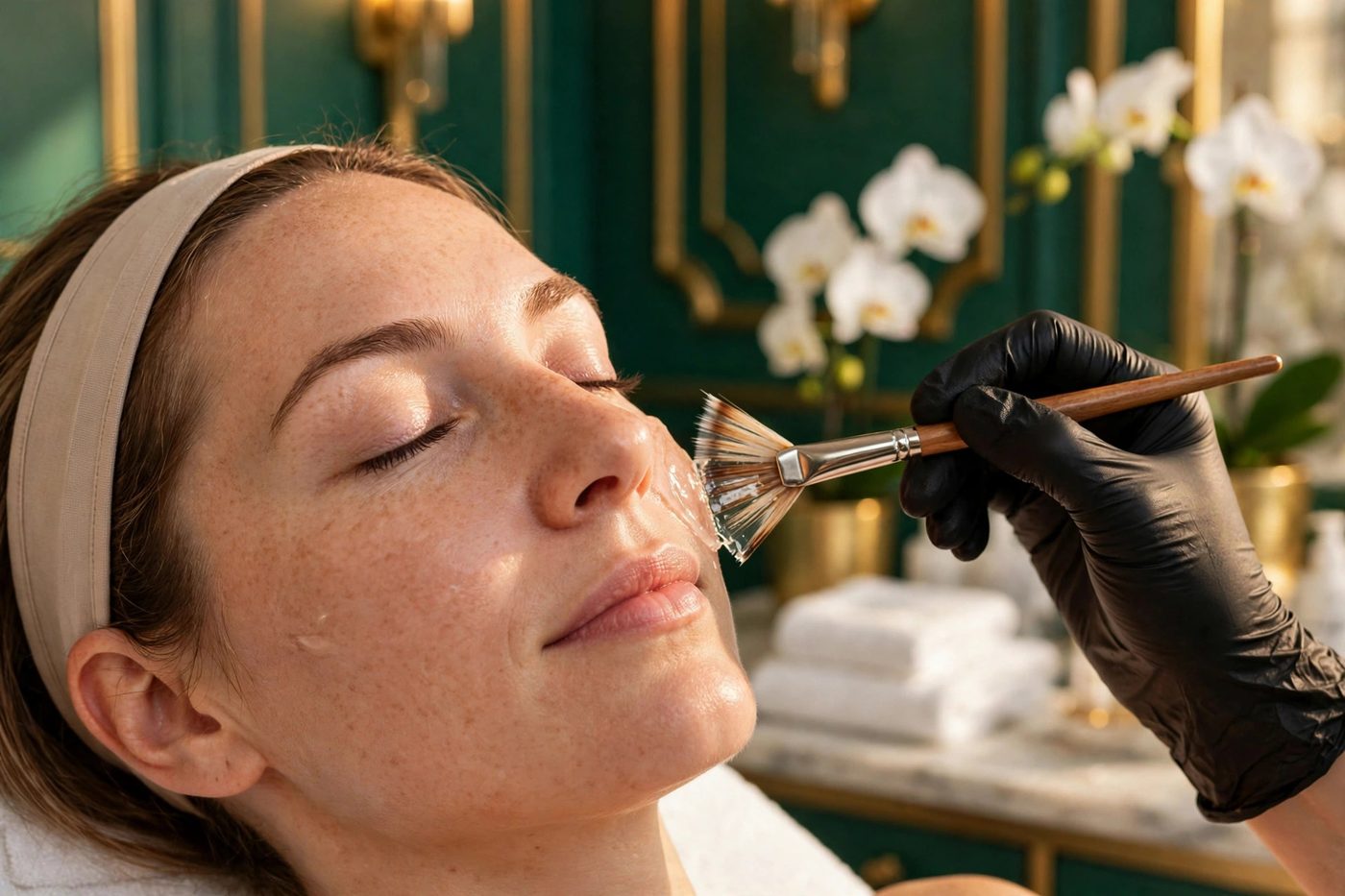 BioRePeel facial peel application at Eureka Body Care and Spa in New York City
