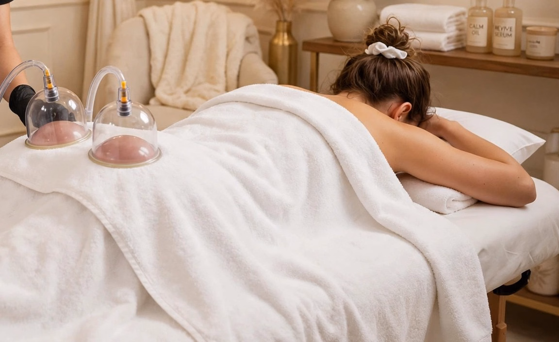 Vacuum cupping butt lift treatment in progress at Eureka Body Care & Spa in Midtown NYC