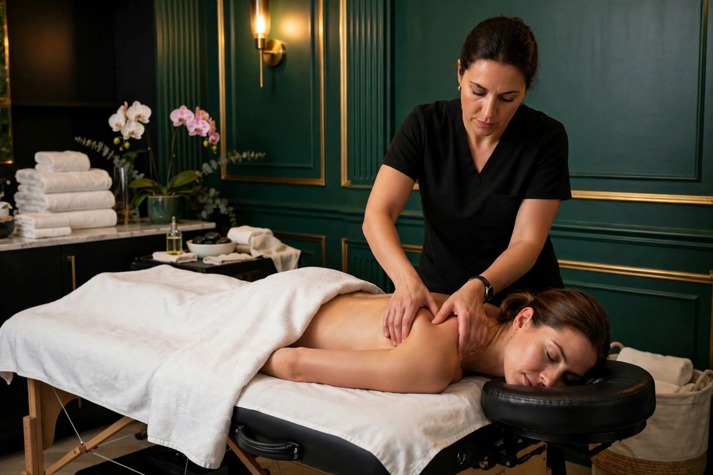 Deep tissue back and shoulder massage at Eureka Body Care and Spa NYC