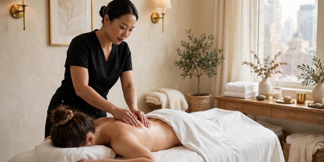 Deep tissue massage NYC treatment at Eureka Body Care & Spa in Midtown NYC