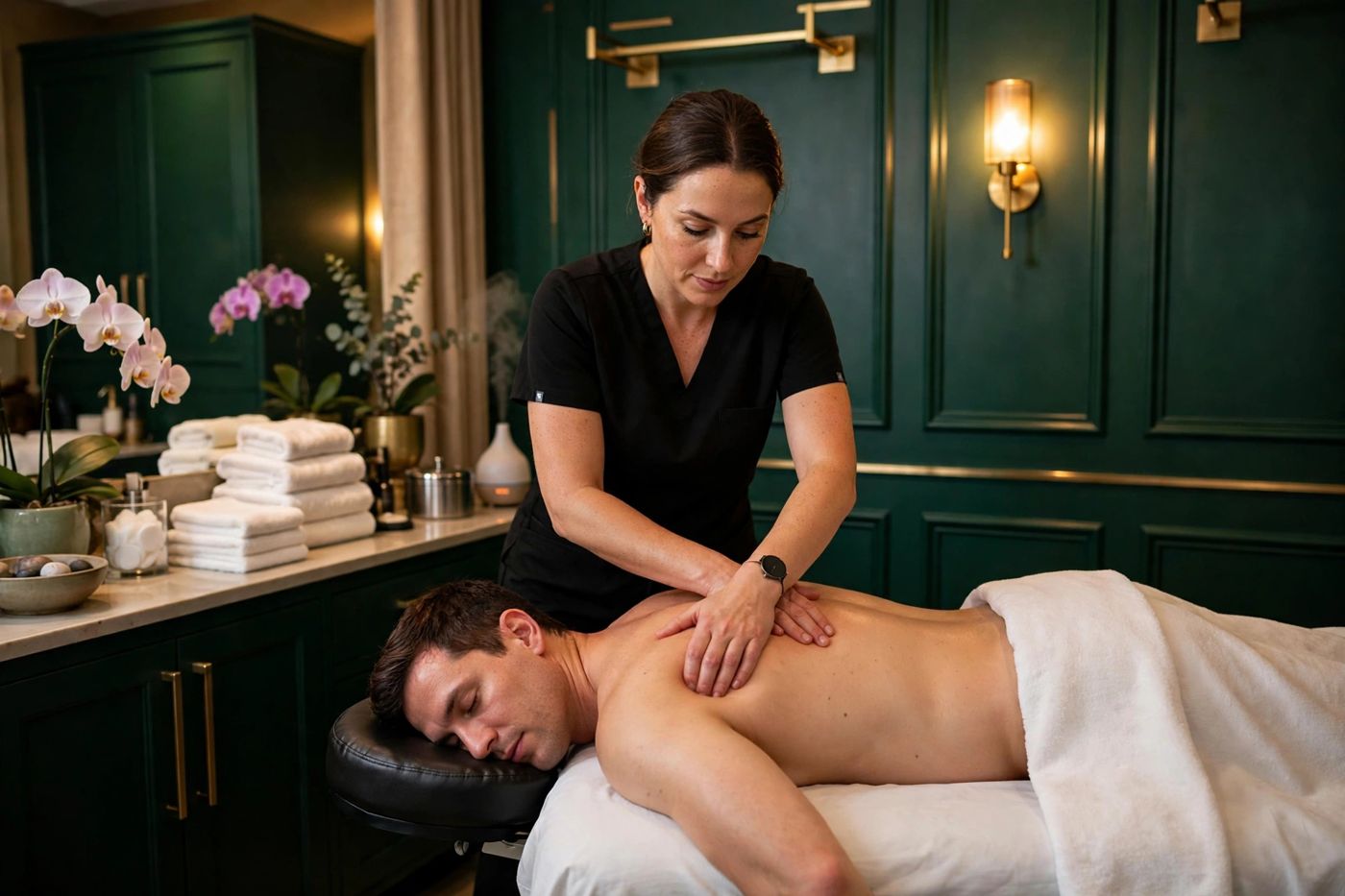 Deep tissue massage therapy at Eureka Body Care and Spa in New York City
