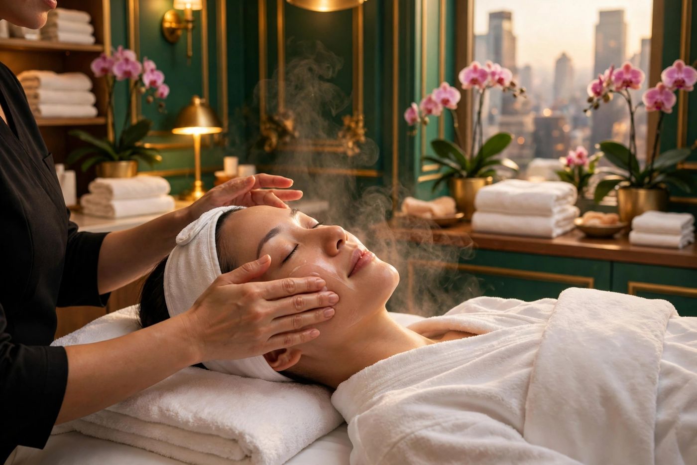 Relaxing glow facial treatment at Eureka Body Care and Spa NYC