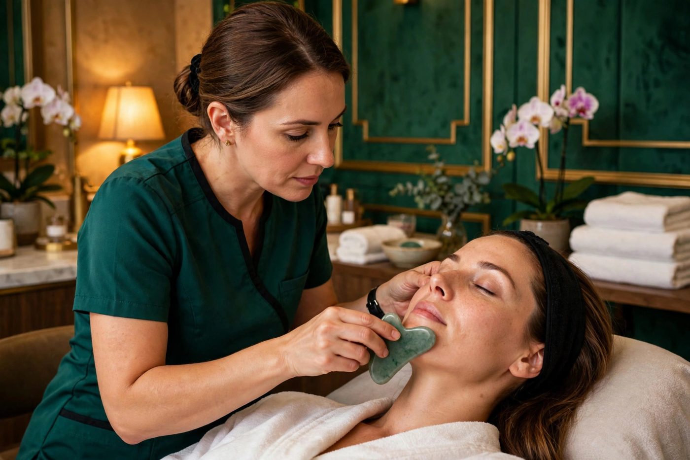 Gua sha facial treatment at Eureka Body Care and Spa in New York City