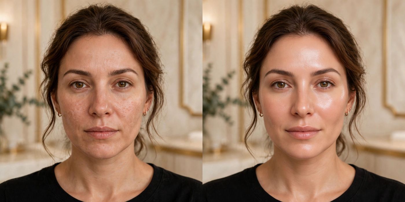 HydraFacial before and after glow results in NYC at Eureka Body Care & Spa