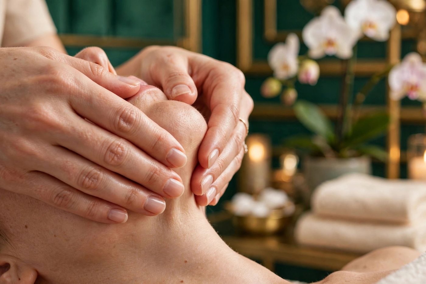 Jawline massage treatment at Eureka Body Care and Spa in New York City