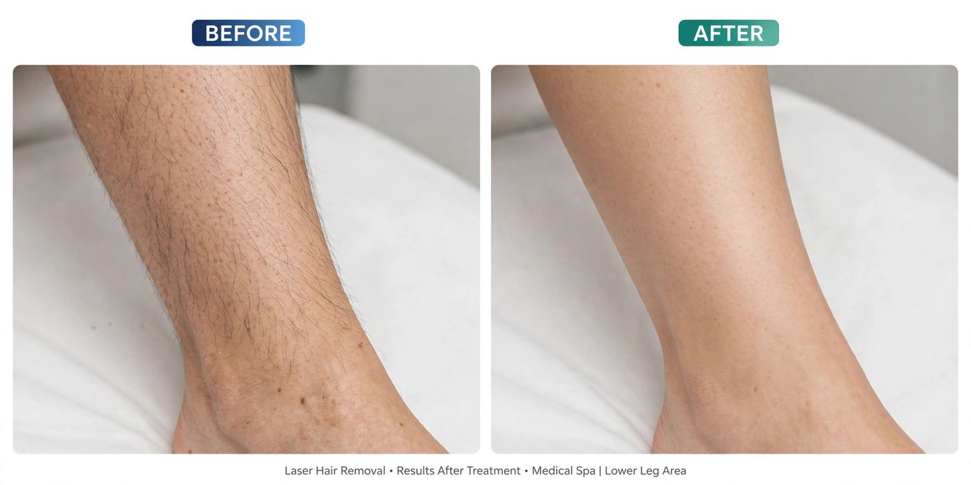 Legs laser hair removal before and after