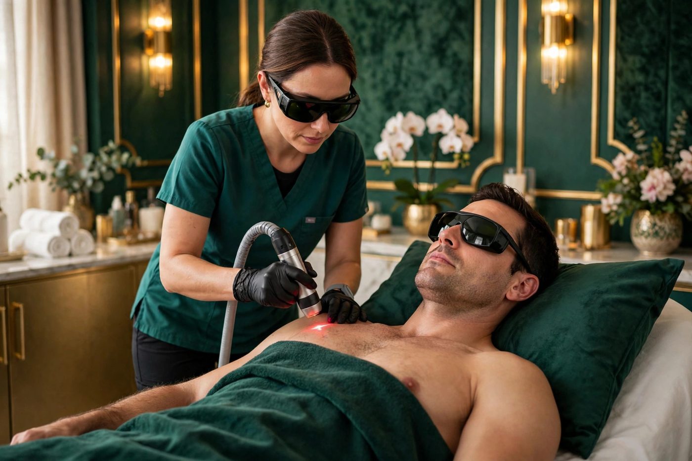 Laser treatment for men at Eureka Body Care and Spa NYC