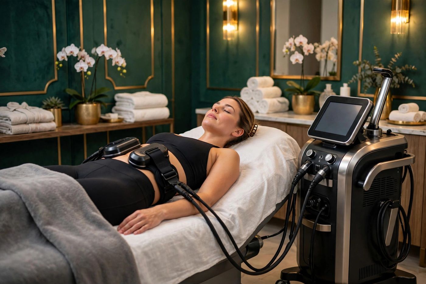Electromagnetic body sculpting treatment at Eureka Body Care and Spa NYC