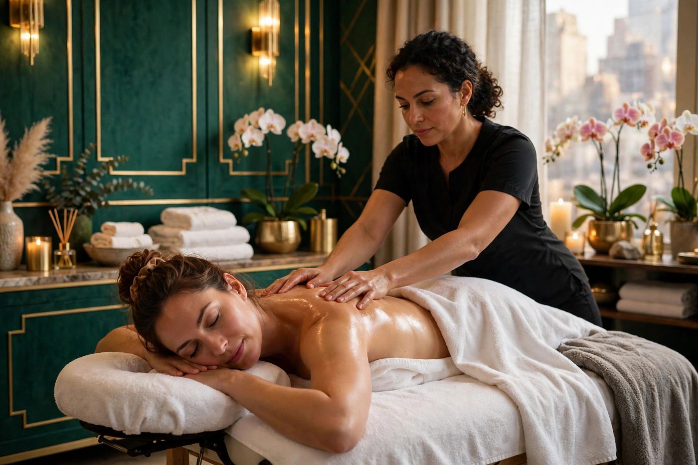 Relaxing Swedish massage therapy at Eureka Body Care and Spa NYC